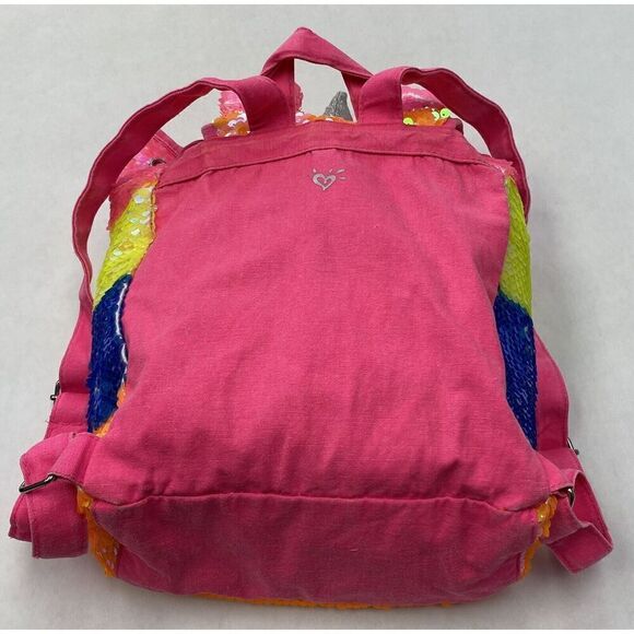 Justice Rainbow Unicorn Flip Sequin Mini Backpack Rucksack Horn Ears 12X8X4 - Picture 6 of 11